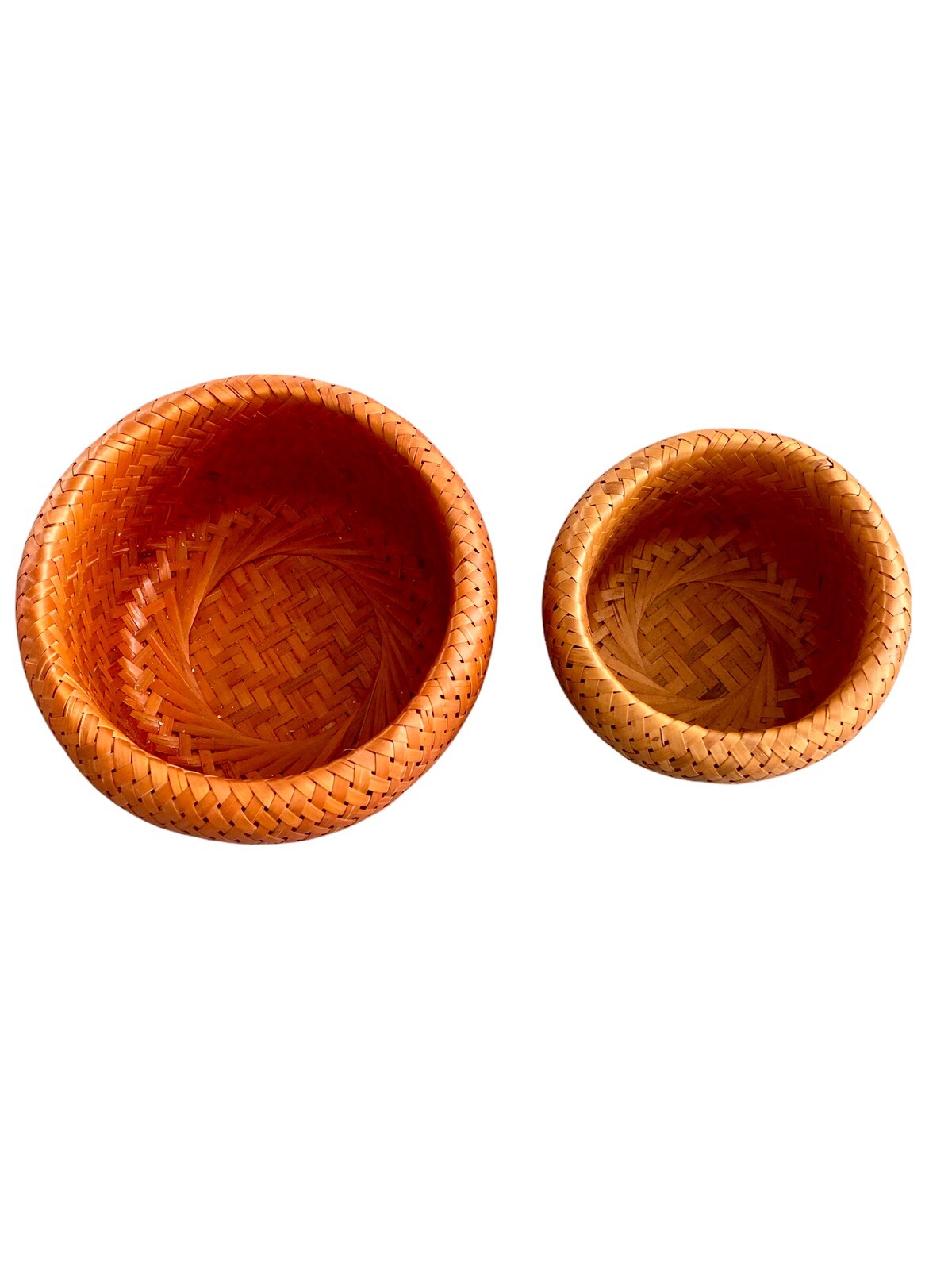 Crate and Barrel BAMBU Nesting Baskets Set Of 2 All Natural Excellent Condition Crate and Barrel Crate and Barrel BAMBU - фотография #4