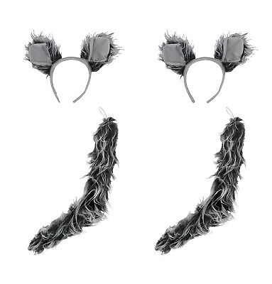 Wolf Ears Headband and Tail Costume Kit, (Pack of 2), Gray, One Size Nicky Bigs Novelties 91192