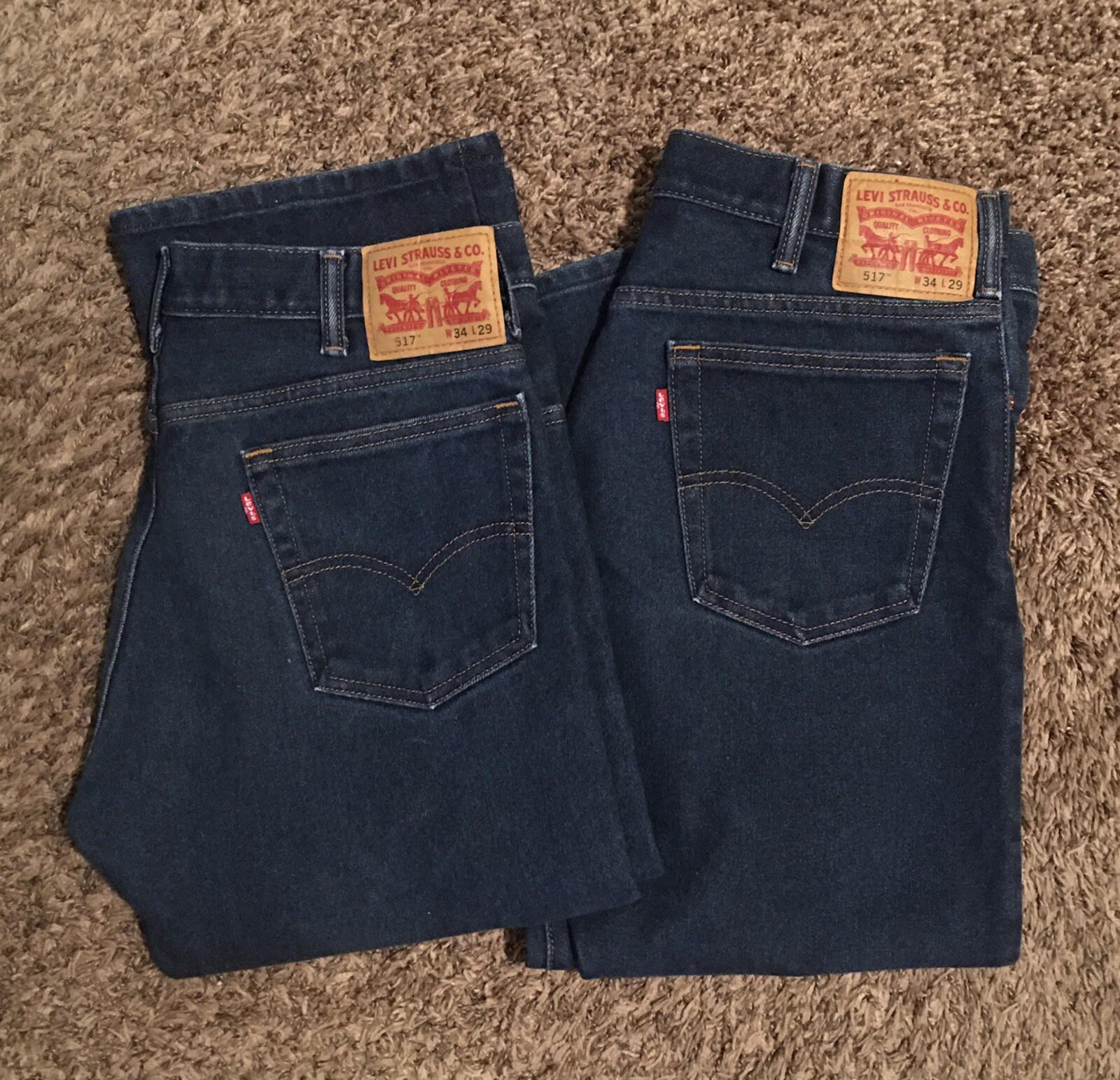 Lot (2) Levis 517 Blue Jeans 34x29 Cotton Blend 👖 Levi's Levi's 517