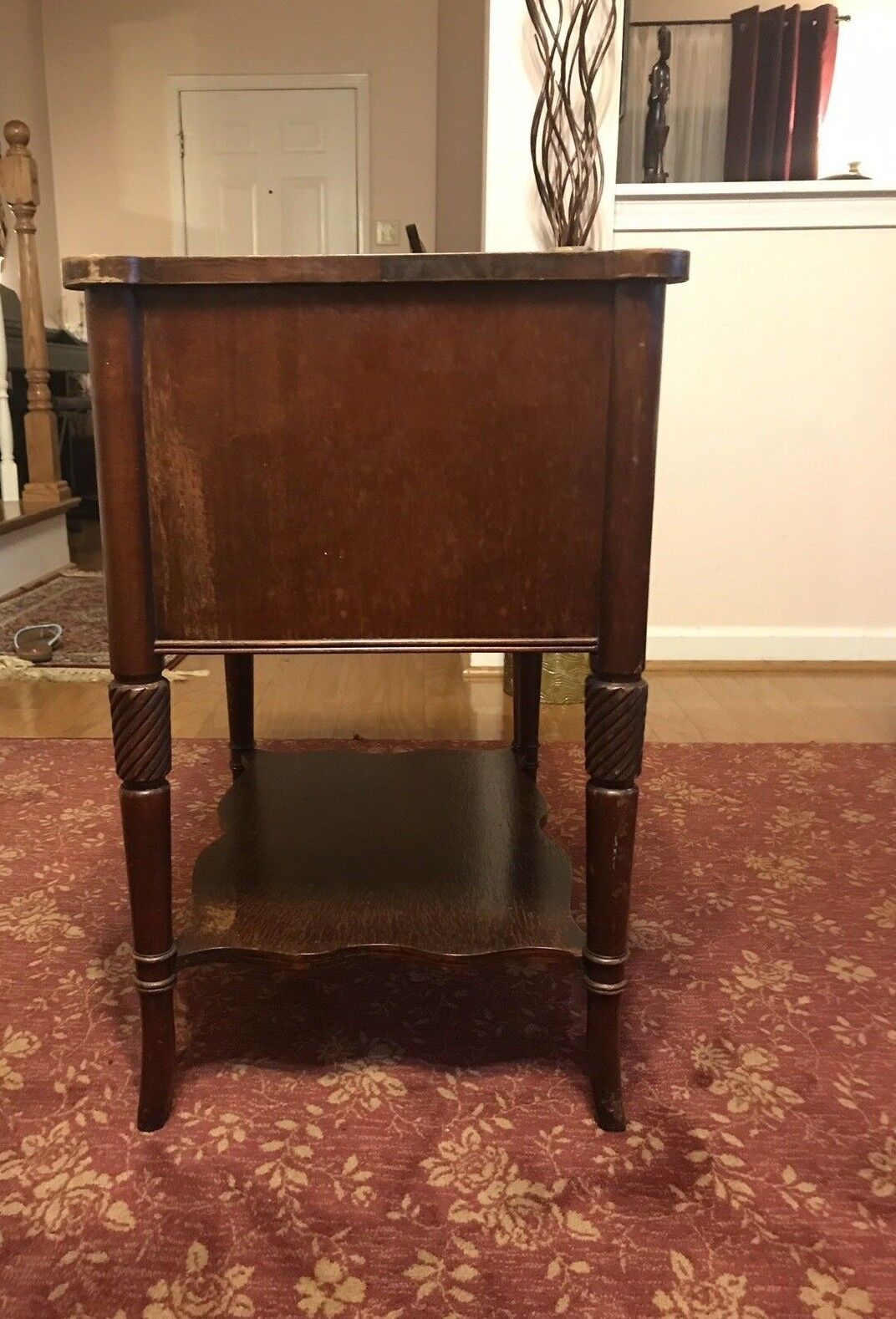Antique Mid Century Chinese end table chippendale Fretwork w/ Drawer Shelf #6095 Chinese end table chippendale - фотография #6