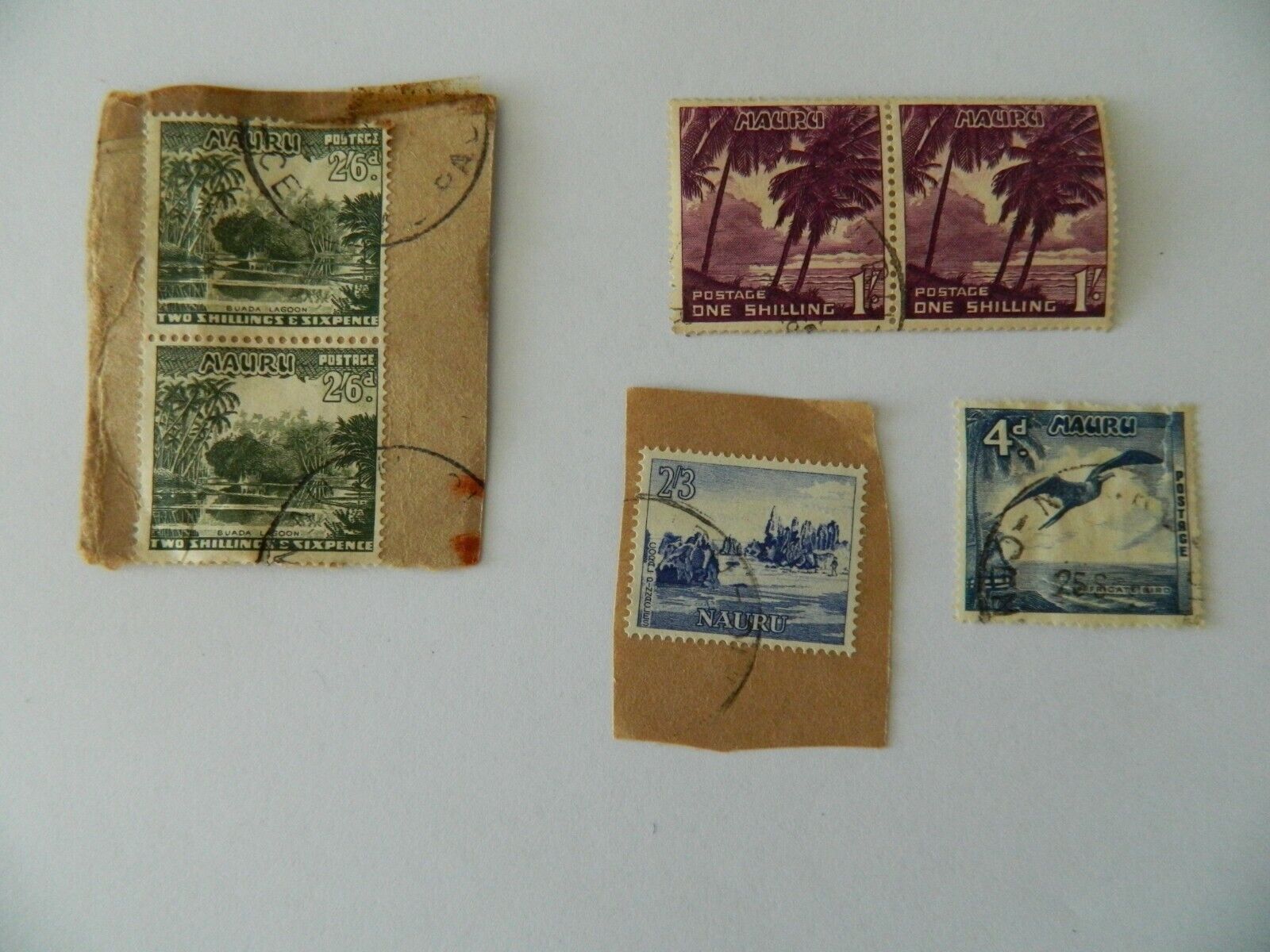 Vintage Stamps Used MAURU Postage 1 & 2 Shilling 4pcs Без бренда