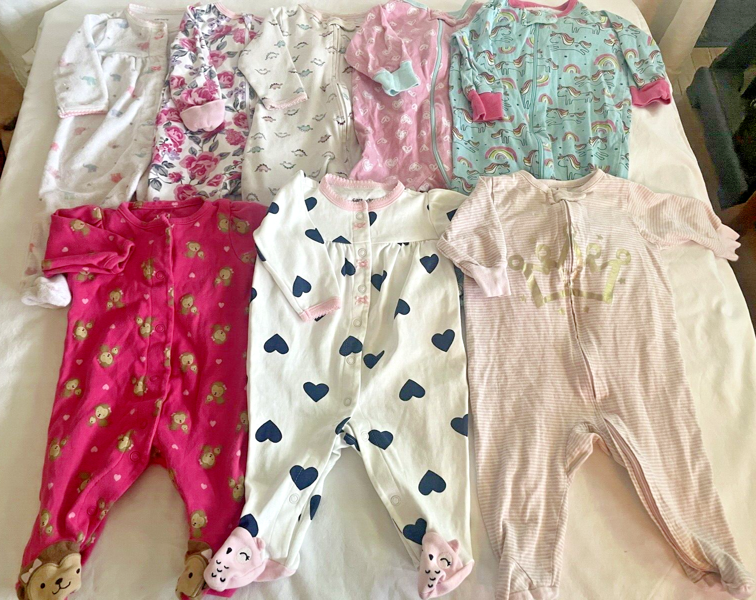 65 Pc 0-3 Mo Baby Girl Clothes + Hats & HeadBands Big Huge Bundle Set Lot Mix - фотография #3