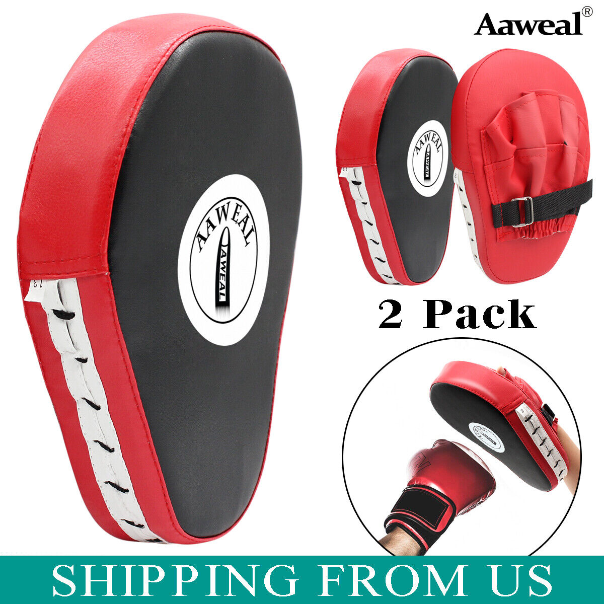 2x Punching Mitts Kickboxing Training Punch MMA Boxing Hand Target Focus Pads Aaweal Does Not Apply