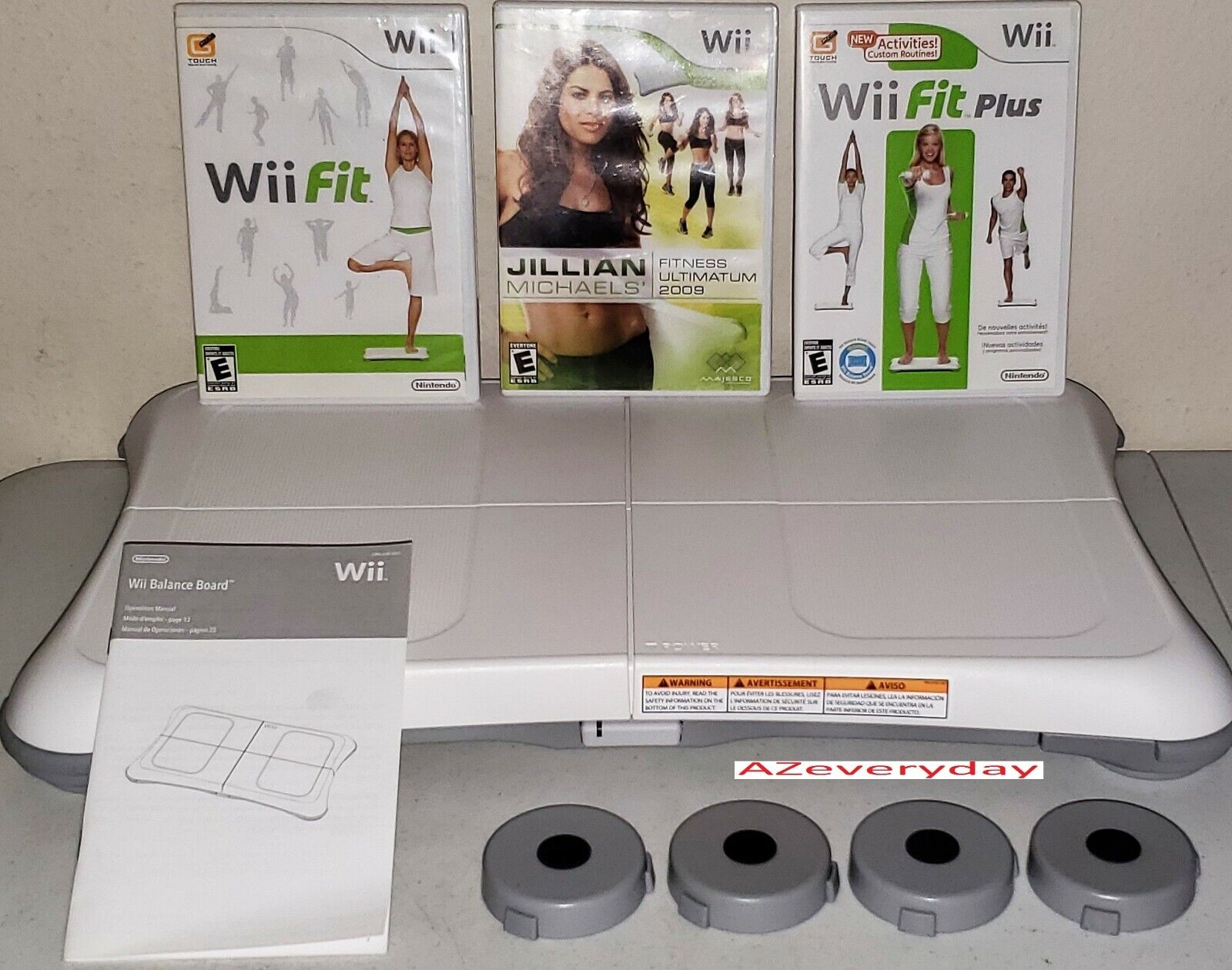 Wii Fit Balance Board Plus 3 game LOT/bundle RISER/feet WORKOUT_Exercise_Fitness Nintendo 2123240