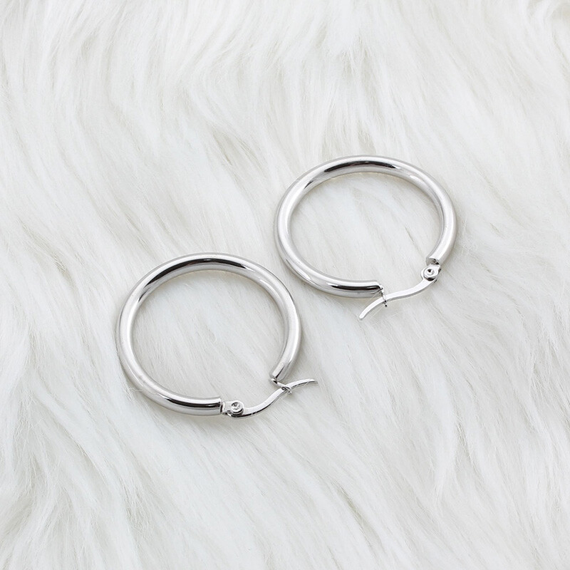 Wholesale Lot 12 Pair Stainless Steel Women Mixed Silver Gold Rose Hoop Earrings Silver - фотография #9