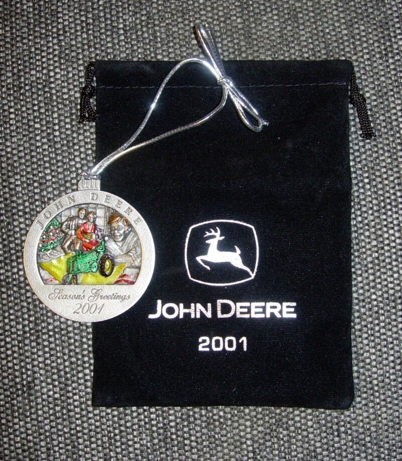 John Deere JD 2001 Pewter Christmas Ornament Без бренда