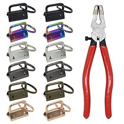 50Pcs Key Fob Hardware and Pliers Tool Set 6 Colors 25mm Key Fob Key-chain fo... Renashed Does not apply