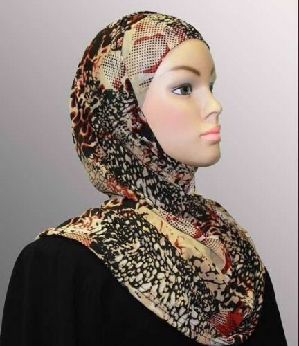 1/2 dozen 1 pc Fashion Print Amira Hijab Mix Color Design Muslim Head Wear Cover Без бренда - фотография #6