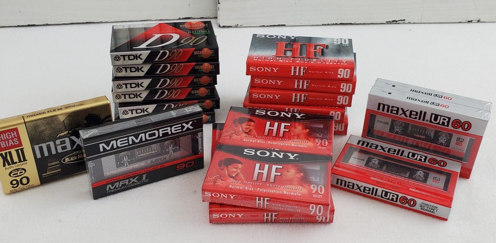 Lot Of 20 Blank Audio Cassette Tapes Sony Memorex Maxell TDK NEW SEALED Sony TDK Maxell Memorex TDK Memorex Maxell Sony