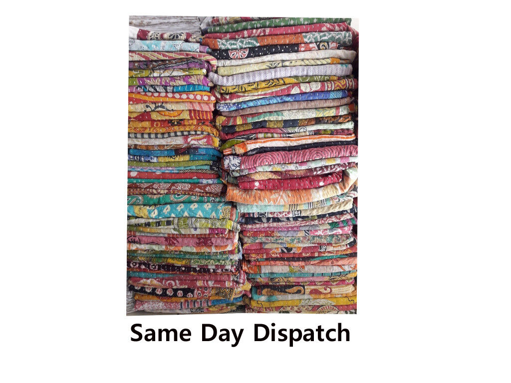 Wholesale Lot 10 PC  Assorted Designs Multi Patchwork Vintage Cotton Bedspreads Handmade Does Not Apply - фотография #4