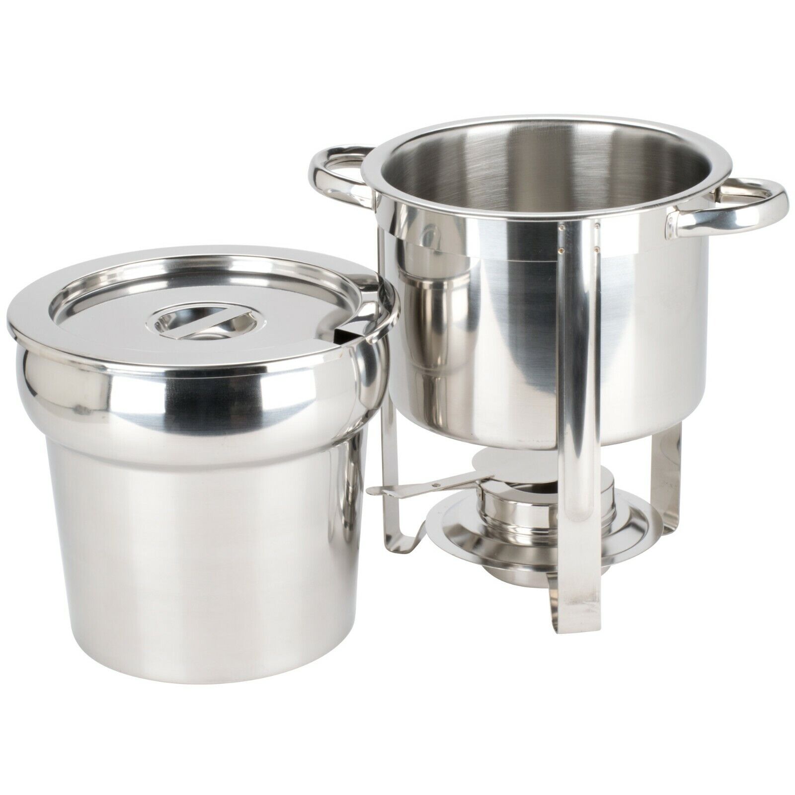 2 PACK Stainless Steel Choice Deluxe 7 Qt. Round Soup Chafer / Marmite Chafer Choice Does Not Apply - фотография #4