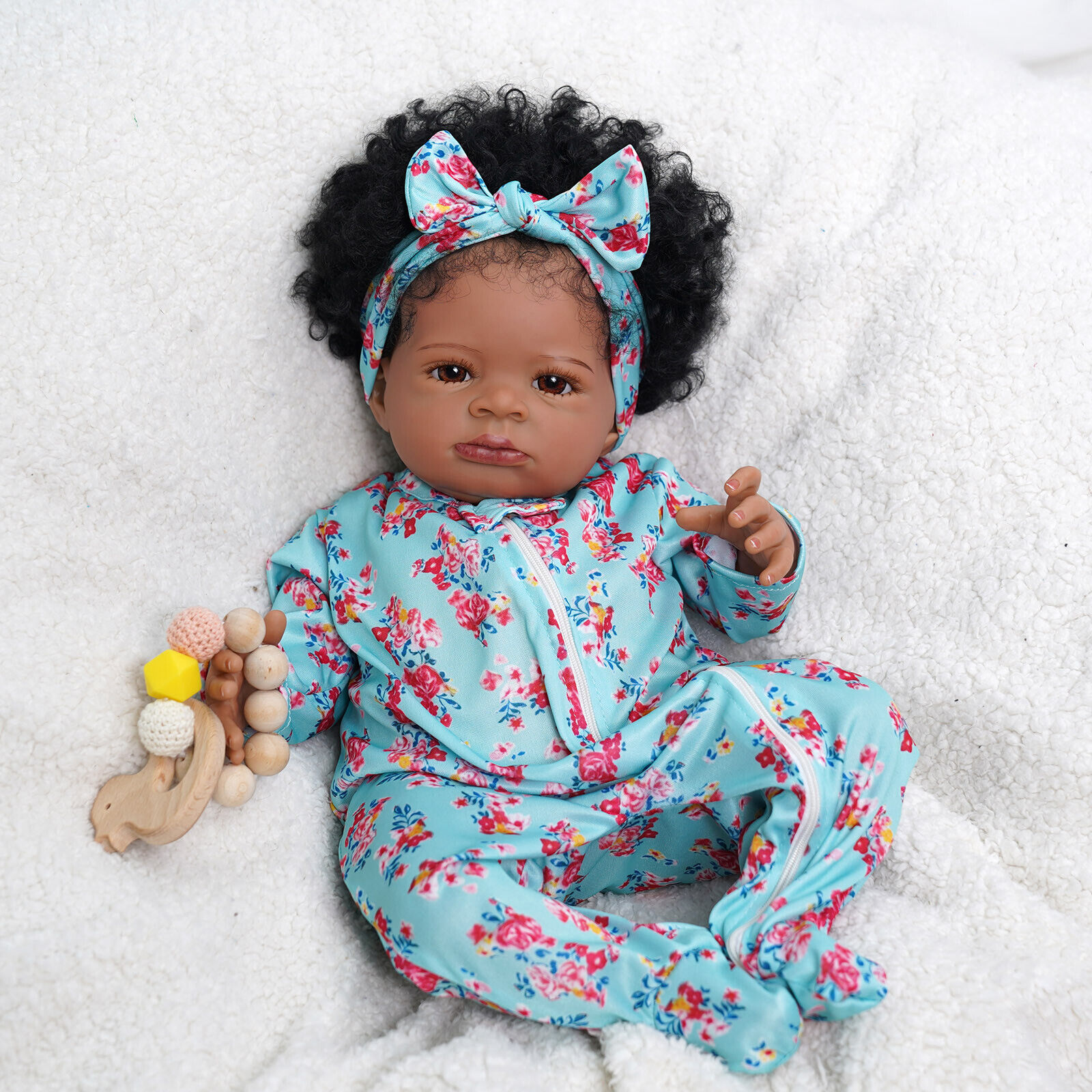 18" Lanny Reborn Baby Dolls Girl Handmade Realistic Lifelike African Girl Doll  JIZHI
