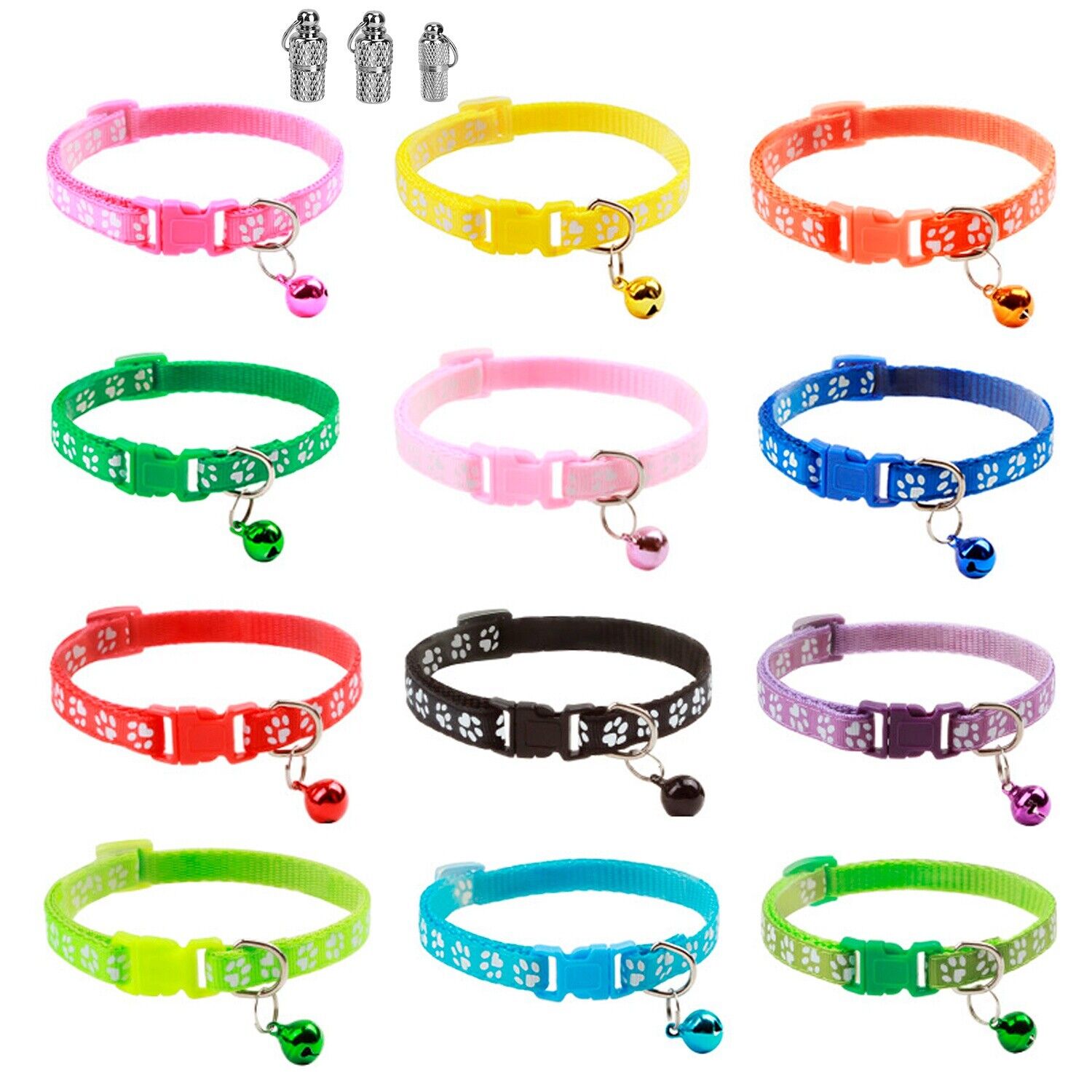 12Pcs Adjustable Bell Name Tag Safety Buckle Collar For Cat kitten Dog Puppy Pet iMounTEK Does not apply - фотография #11