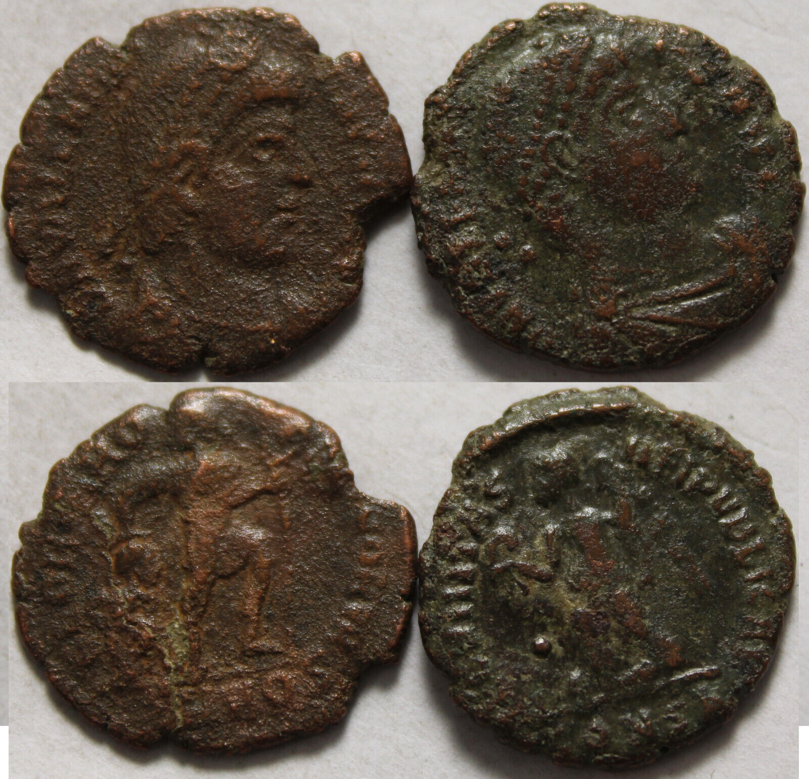 Lot 2 Genuine Ancient Roman coins Valens, Chi-rho captive Aquileia/Victory CONSA Без бренда - фотография #3