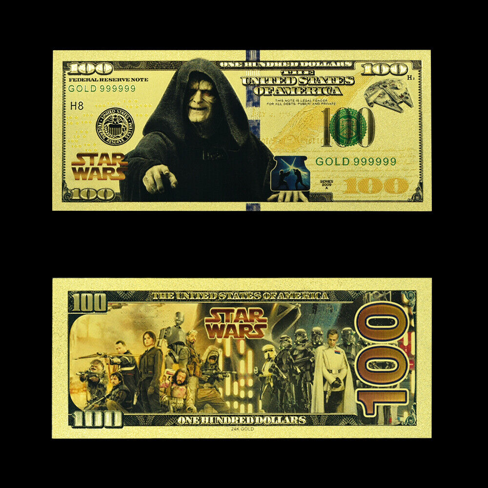 Set of 10 Colourful Star Wars Gold Plated Banknotes Crafts Home Decoration Без бренда - фотография #7