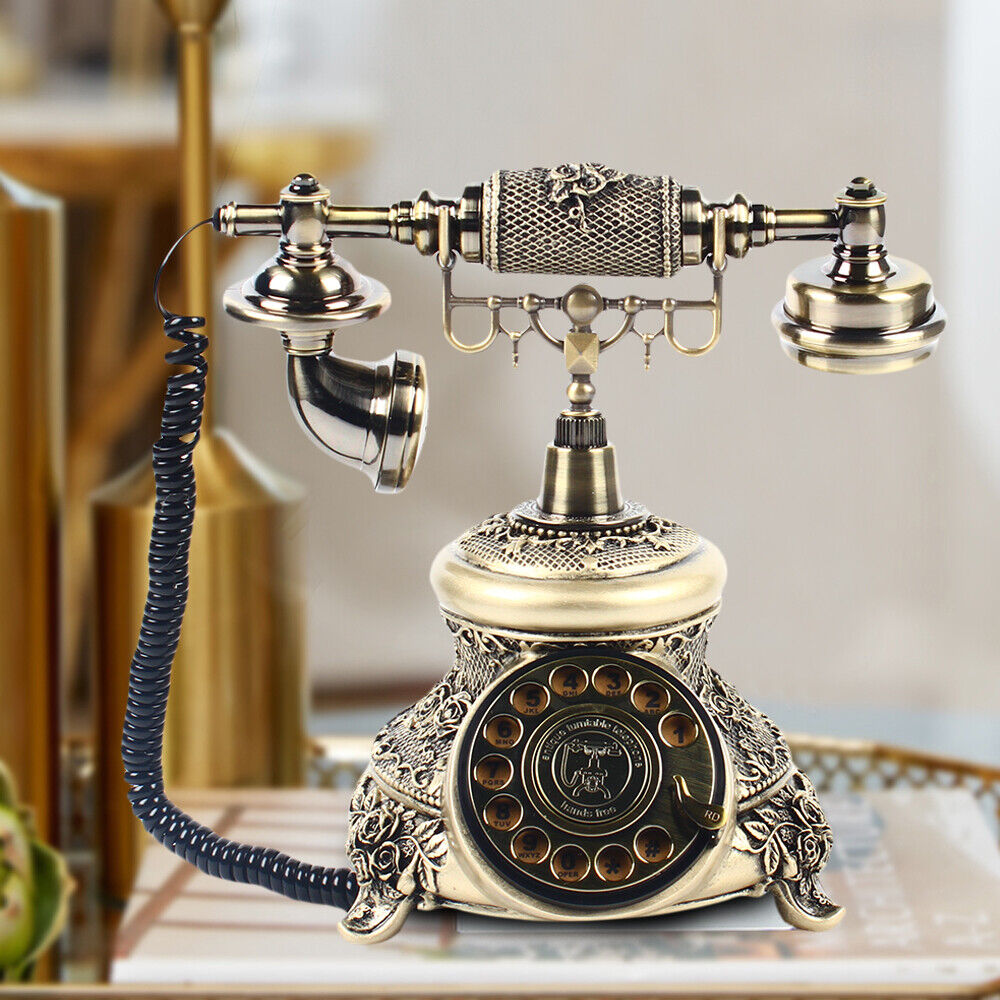 Vintage Bronze Telephone Antique Rotation Dial Phone One-Button Calls  HOT Unbranded Does Not Apply - фотография #12