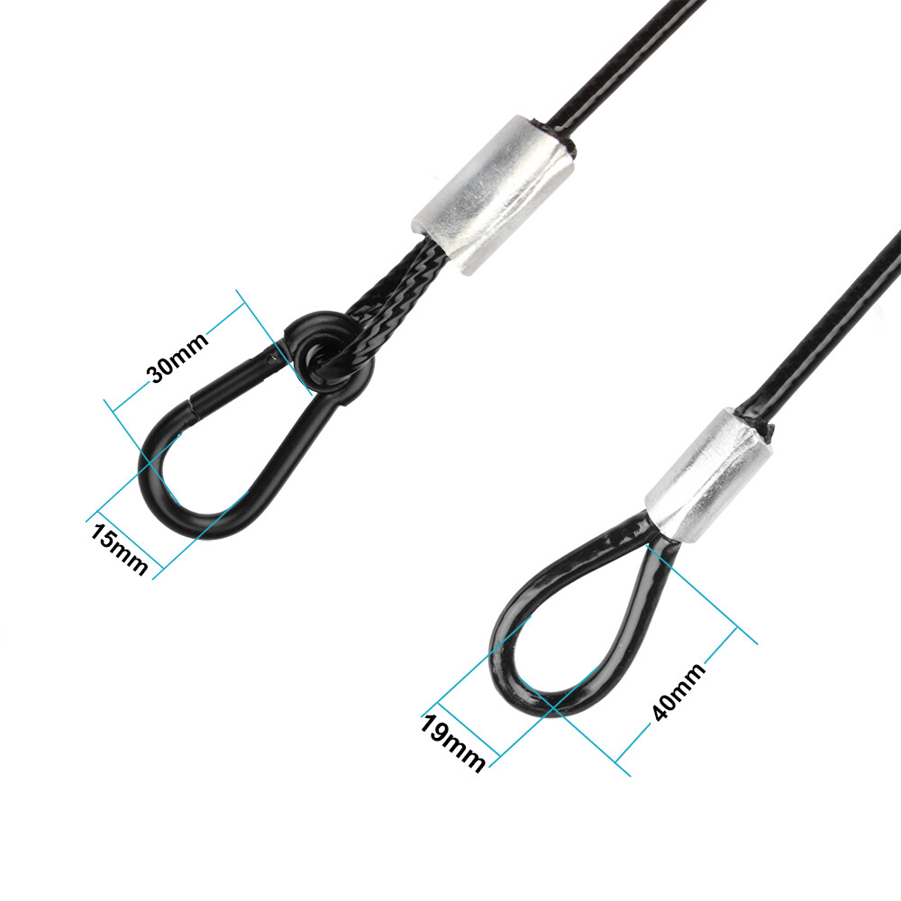 10 Pcs 3FT Safety Cable Max.Load 110lb for DJ Stage Lighting Par Light  Black  YIDU69Q Does not apply - фотография #4