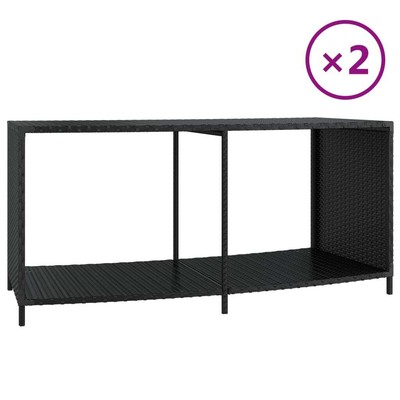 Storage Shelves 2 pcs Black Poly Rattan vidaXL vidaXL 362264 - фотография #2