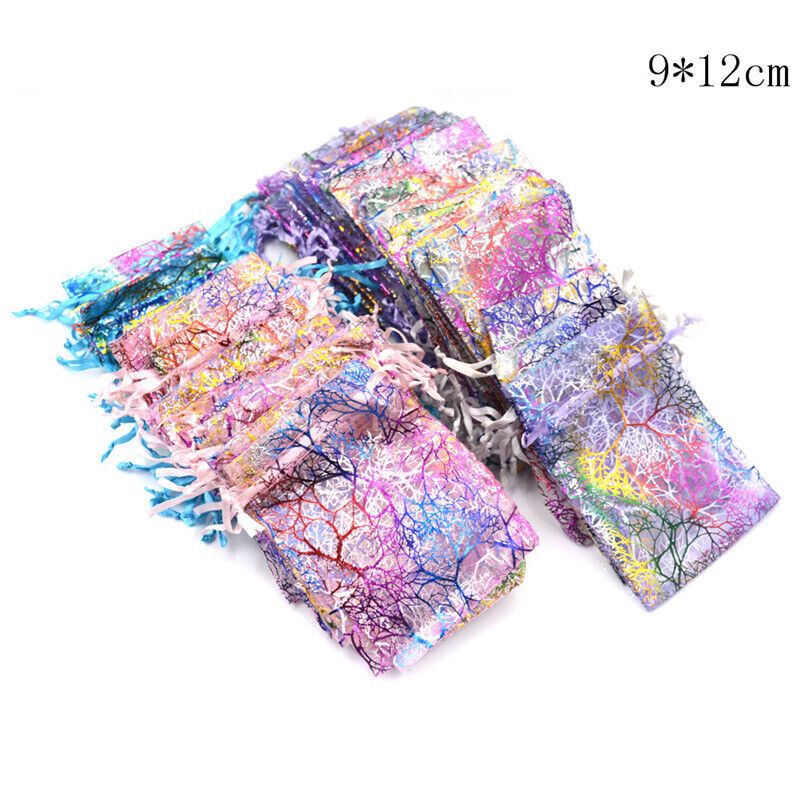 100 Organza Bags Jewellery Pouches Wedding Favour Party Mesh Drawstring Gift ~gw Unbranded Does Not Apply - фотография #8