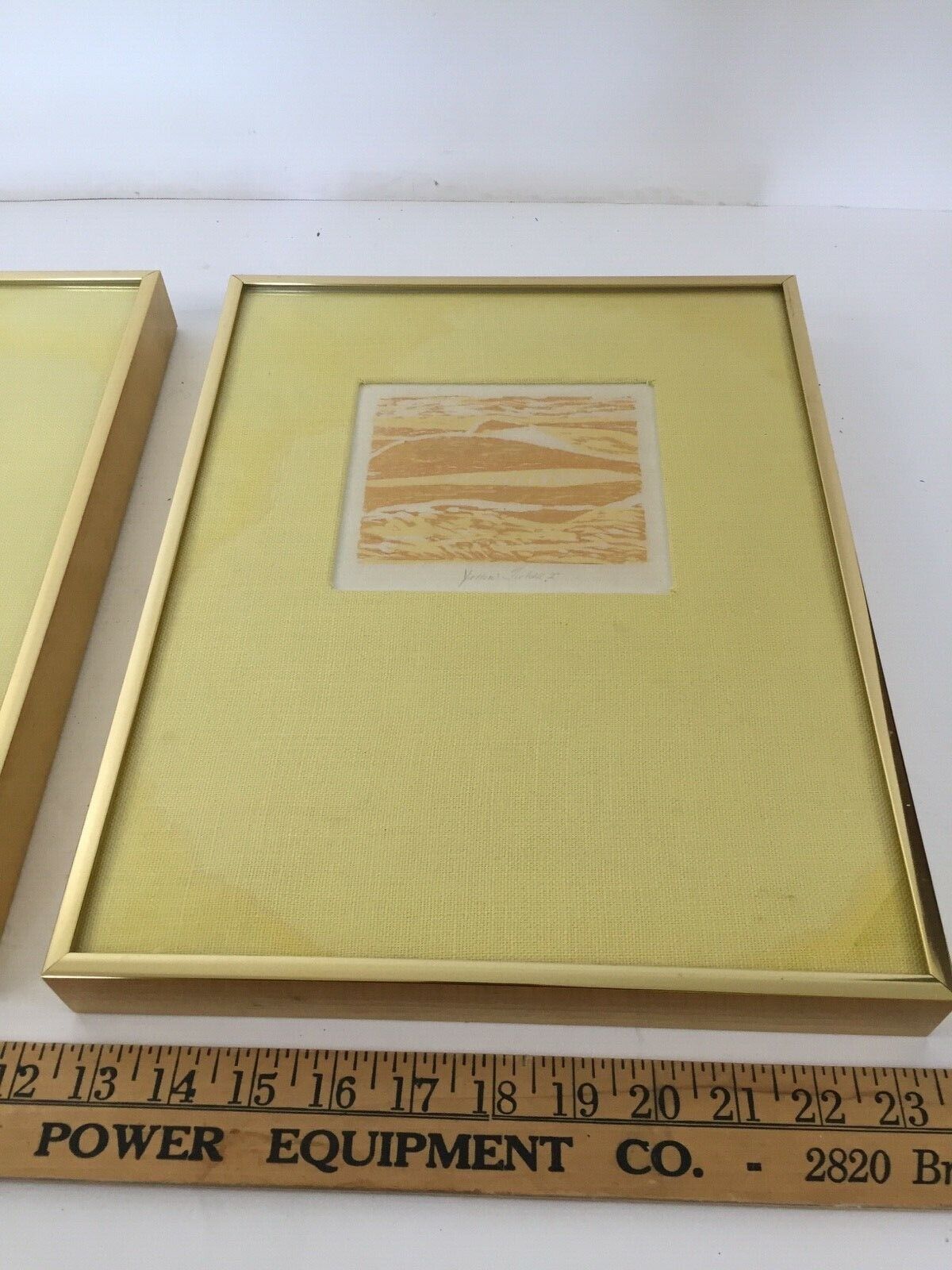 Pair of Mid Century Prints - Yellow Fields Harris G. Strong Bar Harbor Maine Без бренда - фотография #3