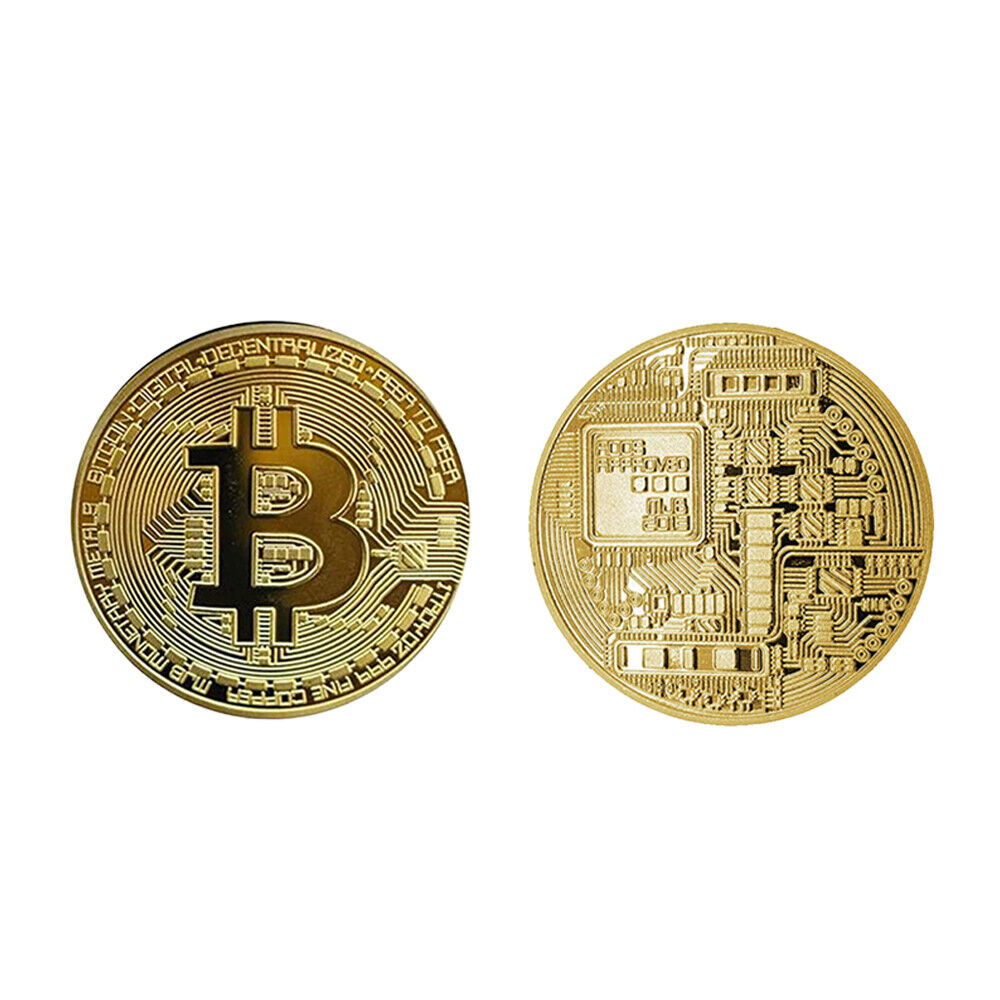 10Pcs Physical Bitcoin Commemorative Coin Gold Plated Collection Collectible Без бренда - фотография #2