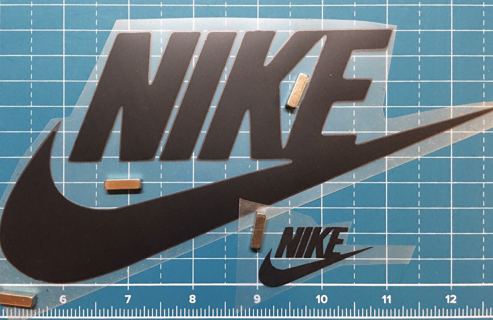 2pc Lot Iron On Black HTV Nike Name Brand Tic 4”x8” & 1”x2” Easy To Apply! DIY Без бренда