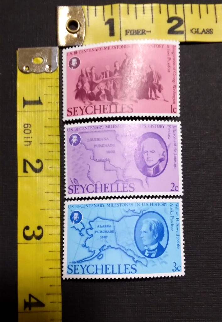 3 SEYCHELLES Stamps US BI- Centenary Milestones in US History Louisiana Purchase Без бренда - фотография #5