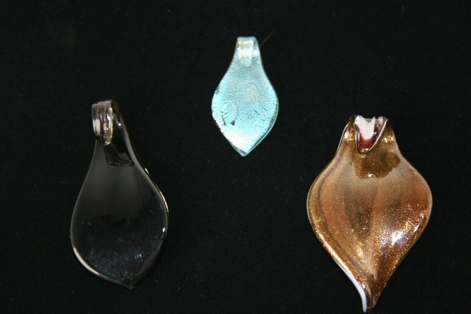 Vintage Artisan Glass Pendant LOT 3 pcs. Art Glass Pendants LOT Unbranded - фотография #5