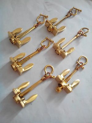 Lot of 6 Brass Anchor Keychains Nautical keychain handcuff keychain Gift Items Без бренда - фотография #3