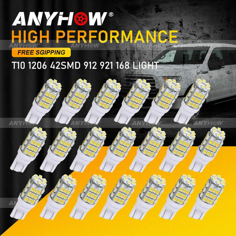 20x Pure White T10/921/194 RV Trailer Backup Reverse LED Lights Bulbs 42-SMD 12V ANYHOW Does Not Apply