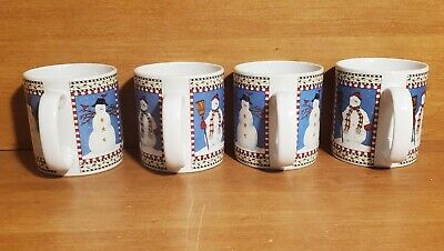 Sakura SNOWMAN Mug set of 4, Debbie Mumm, Christmas, Excellent Sakura SNOWMAN - фотография #7