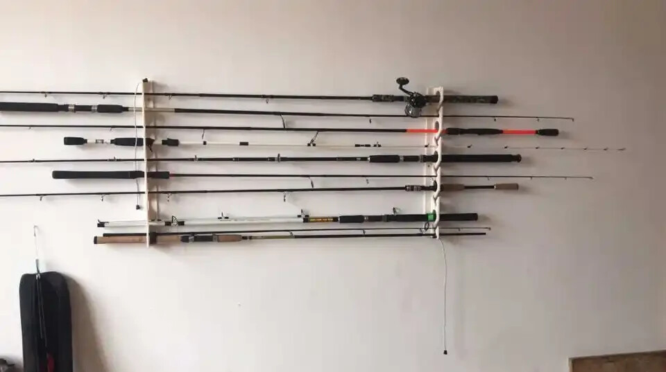 Wall Mount for 10 Fishing Rods & reels - FAST FREE SHIPPING! Unbranded Does not apply - фотография #3
