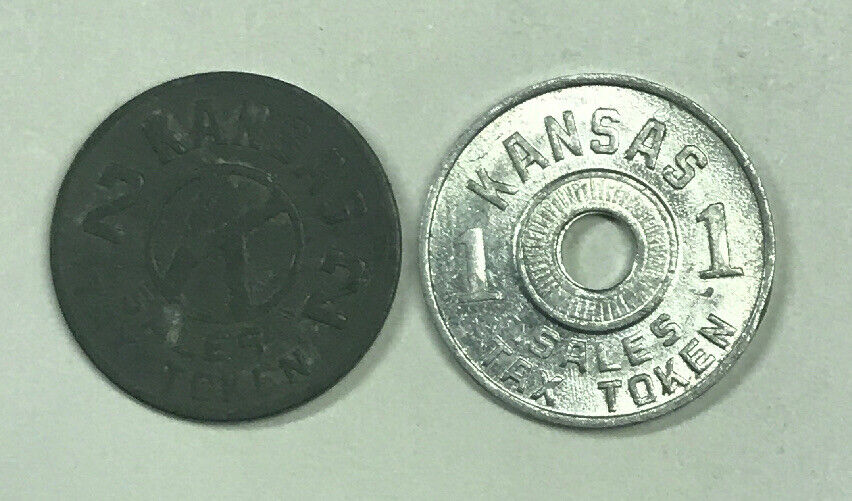 Set of two Kansas Sales Tax 1 & 2 Mill Tokens - Free Shipping Без бренда - фотография #2