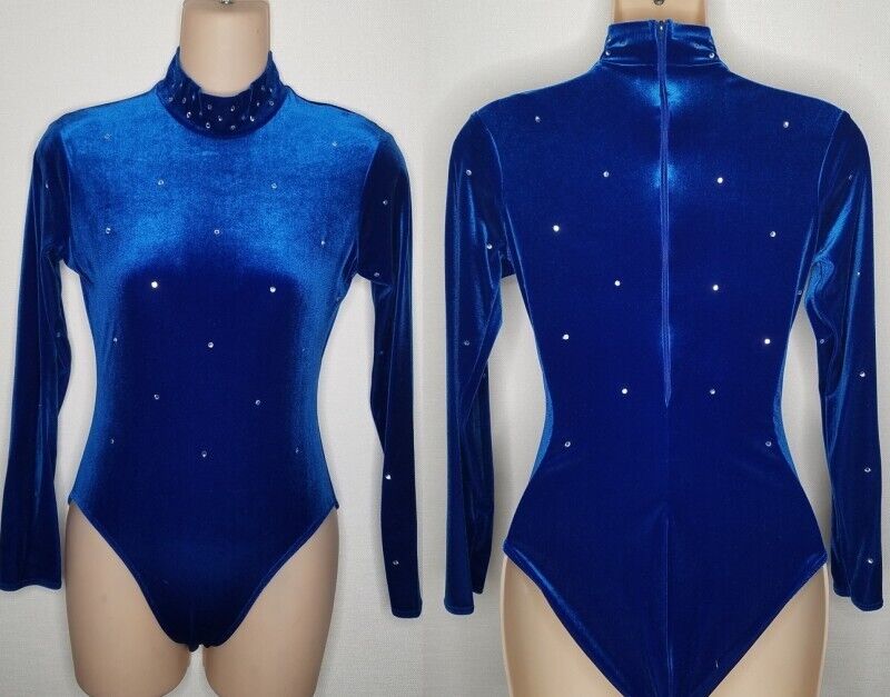 Lot of 7 Can't Stop The Beat ROYAL 5-Adult M & 2-Adult S Leotards Dance Costume Art Stone - фотография #2