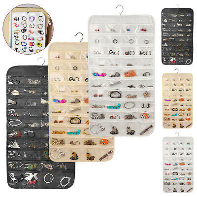 Jewelry Hanging Storage Organizer 80/32 Pockets Holder Earring Display Pouch Bag Wowpartspro Does Not Apply