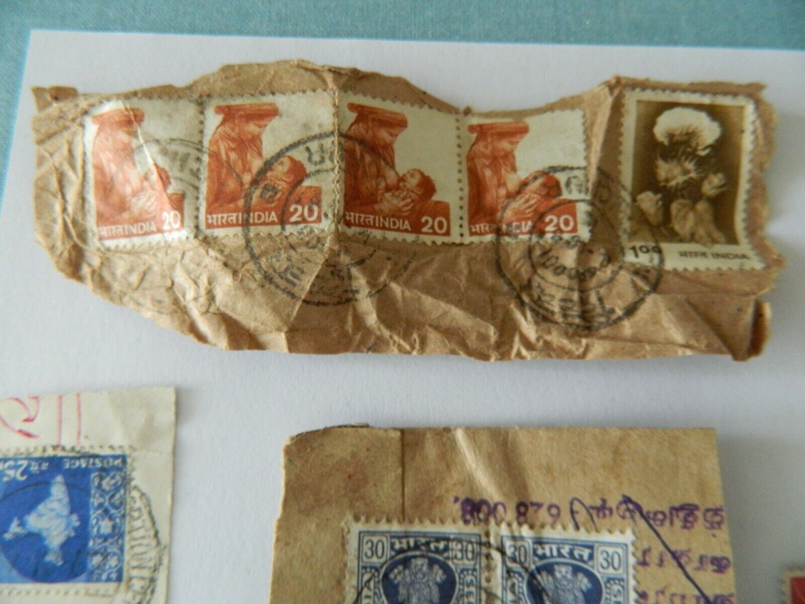 Vintage Stamps India & Thailand  Blue Purple Green Brown 1950-1980 Без бренда - фотография #2