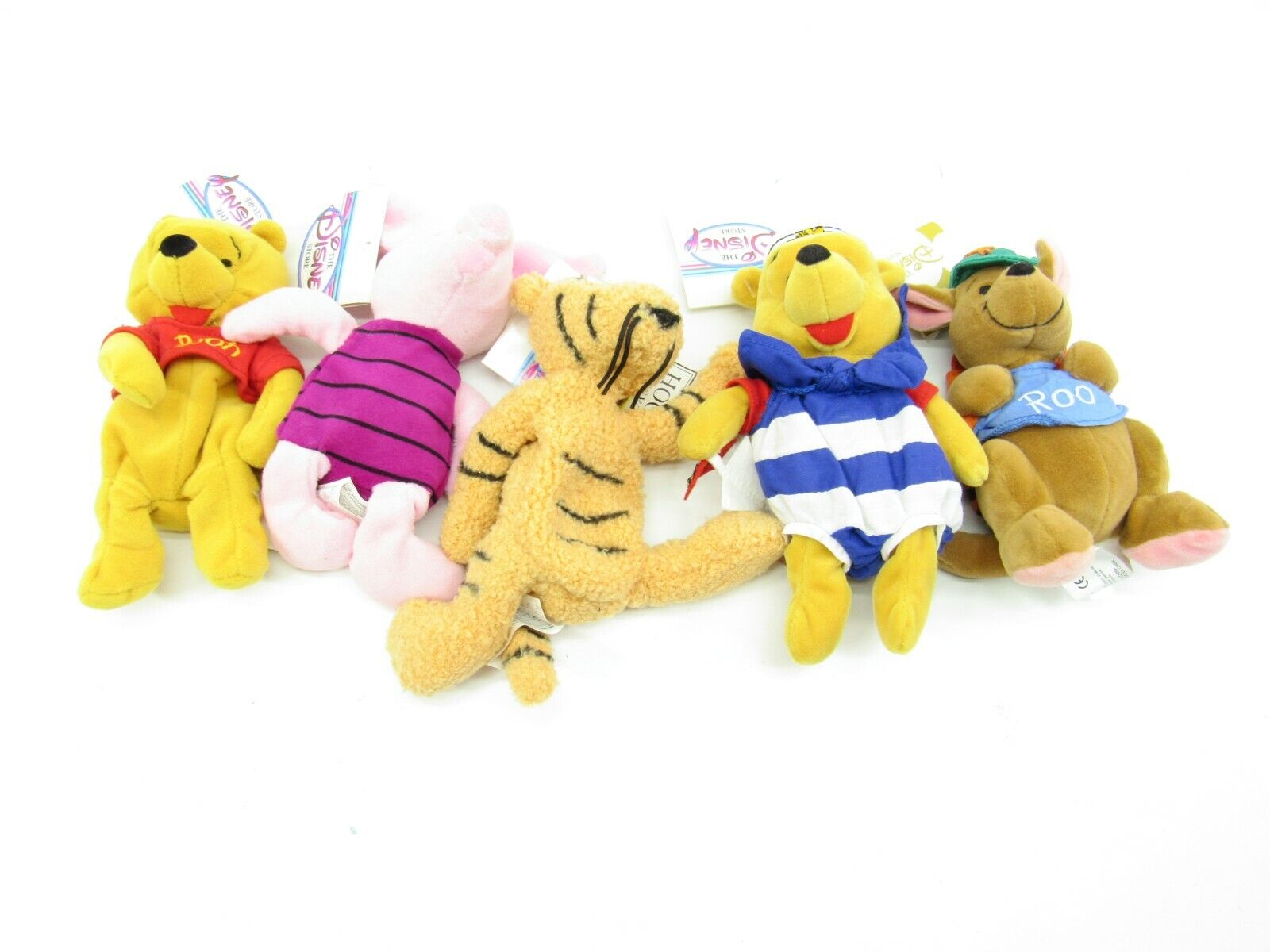 Lot 5 Winnie Pooh Disney Mini Bean Bag Beanie Babies Plush Tigger Roo Eeyore  Disney
