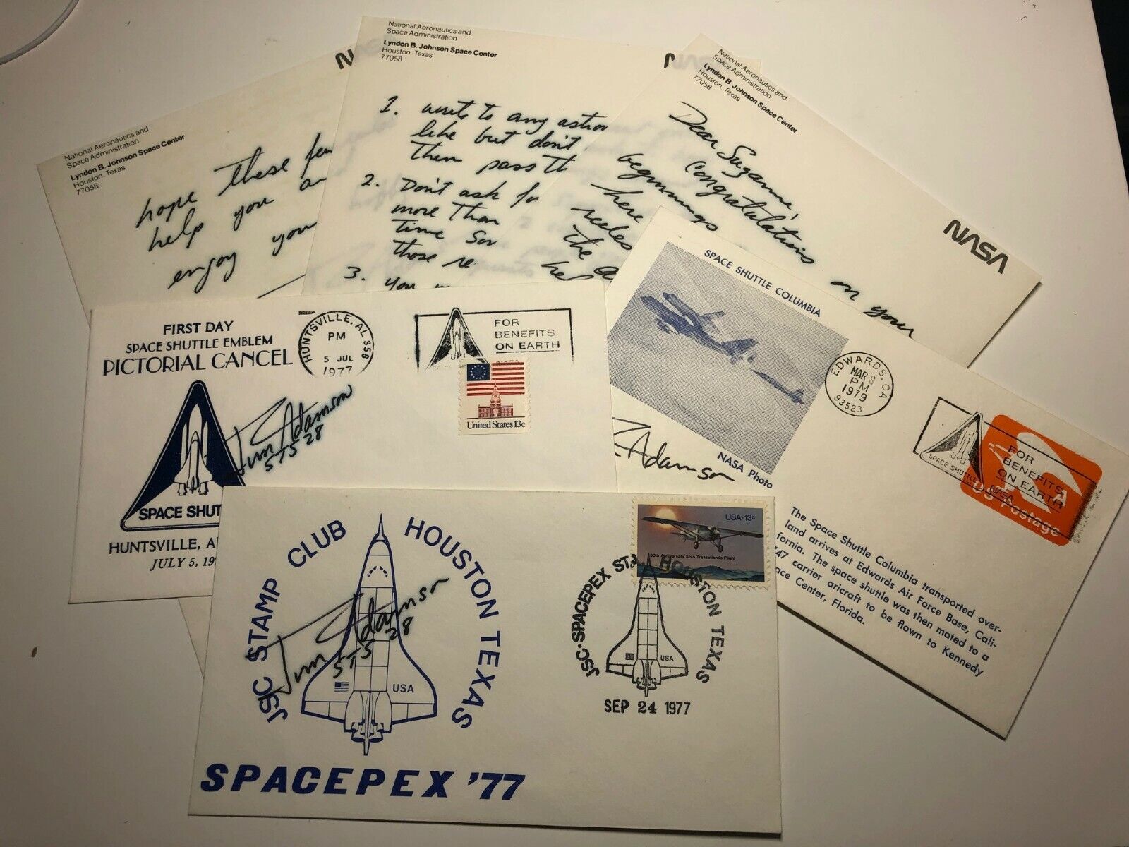 Jim Adamson NASA Astronaut, 3 Covers & RARE Autographed Letter GIVING ADVICE  Без бренда