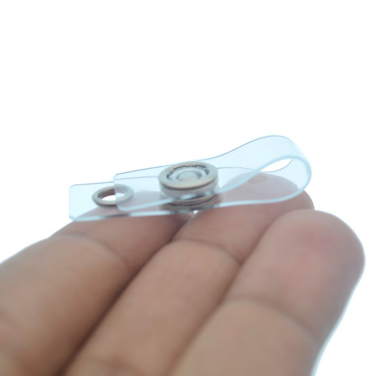 10 Clear Vinyl Plastic ID Badge Holder Straps w Snap & Eyelet Hole for Key Ring Specialist ID SPID-9280 - фотография #3