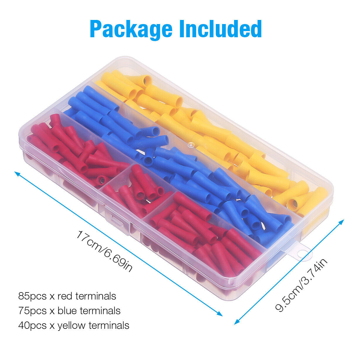 200PCS Insulated Straight Electrical Wire Butt Connectors Crimp Splice Terminals Unbranded Does not Apply - фотография #7