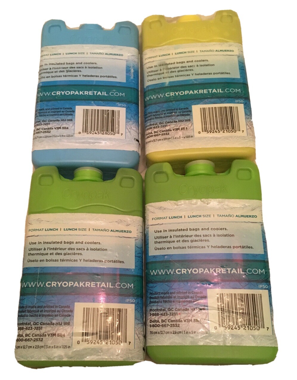 CRYOPAK NEW 4 PACK ICE PAK USE IN INSULATED BAGS AND COOLERS LUNCH BOX BPA FREE cryopak - фотография #2