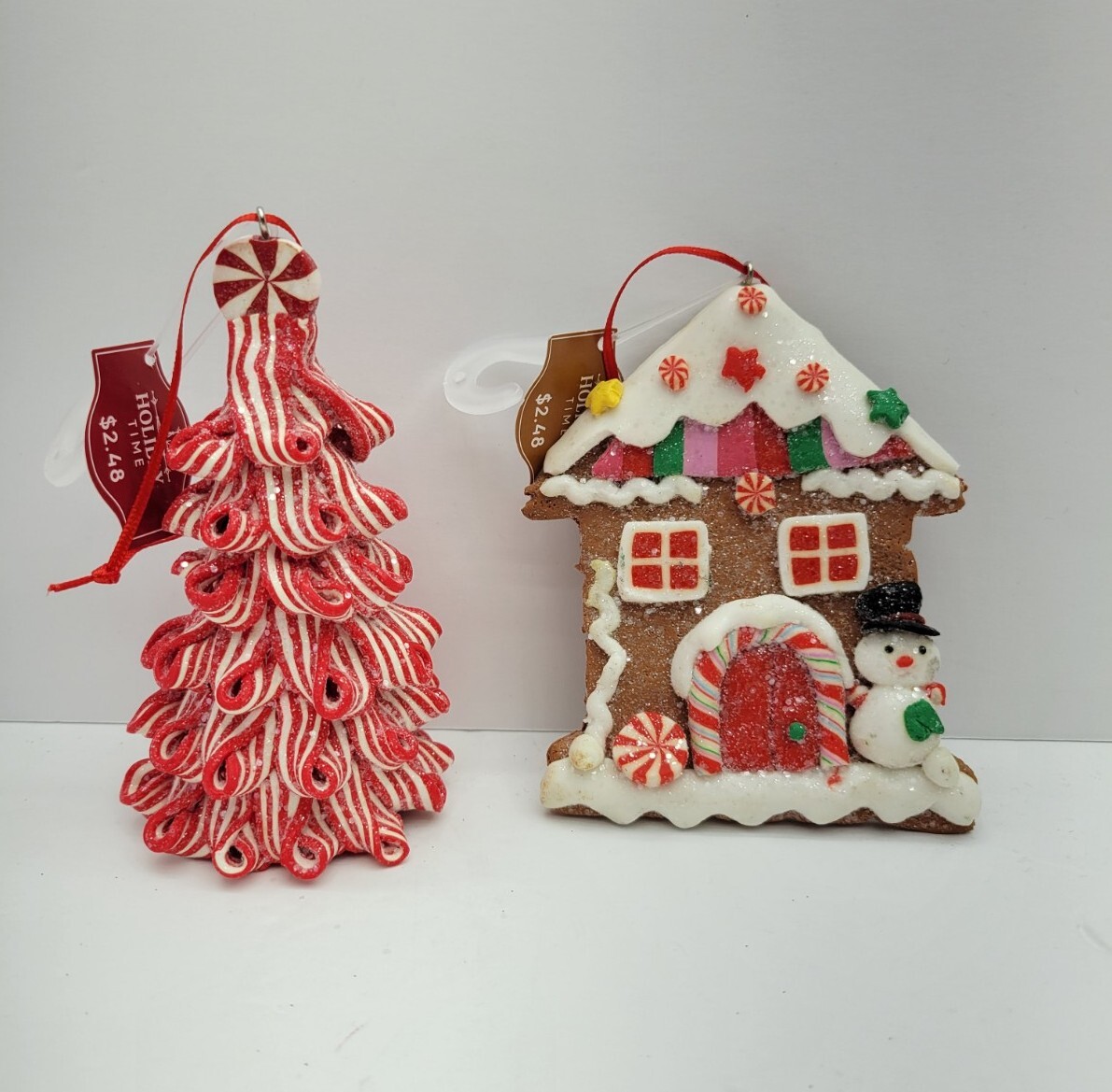 Holiday Time Gingerbread House And Peppermint Tree Ornament Set Holiday Time - фотография #10