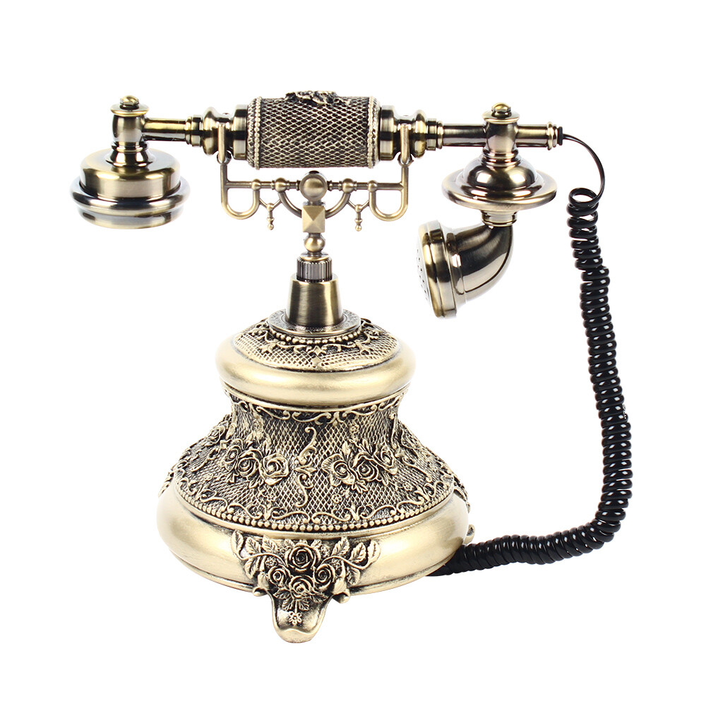 Vintage Bronze Telephone Antique Rotation Dial Phone One-Button Calls  HOT Unbranded Does Not Apply - фотография #5