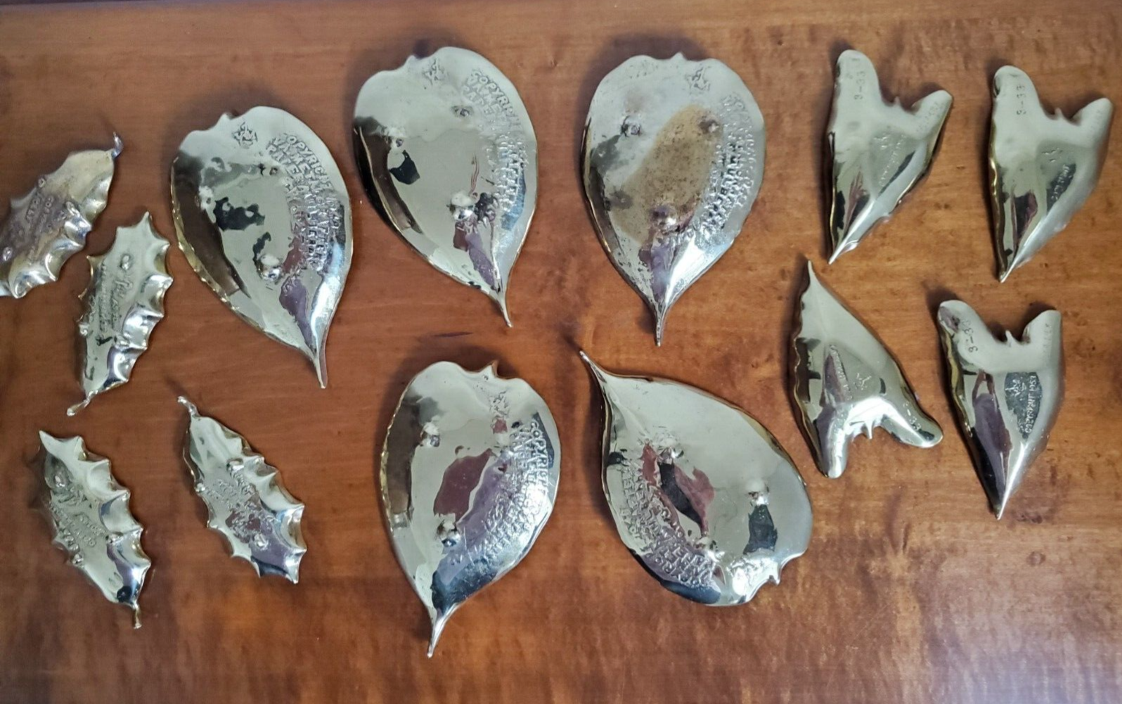 LOT of 13 Virginia Metalcrafters Leaves Trinket Dishes CW 3-27, 3-33 and 3-35 Без бренда - фотография #11