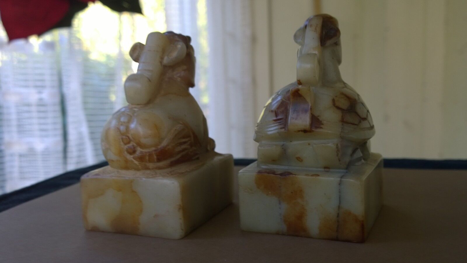 Group of Two Bixie Chop Seal Statues Carved of Hardstone Serpentine 488gr+399gr. Без бренда - фотография #10