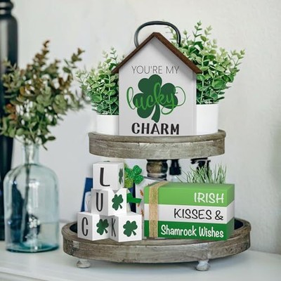 St. Patrick's Day Decorations Shamrock Decor Faux Books, 8 Pcs St. Patricks  Does not apply Does Not Apply - фотография #4