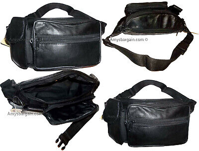Lot of 10 leather waist pouches waist bag leather bag black leather fanny pack Unbranded - фотография #11