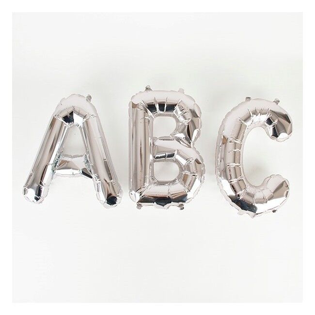 16" 40" Silver Mylar Letter Number Balloons Party Birthday Wedding Decorations C-Spin Does Not Apply - фотография #7