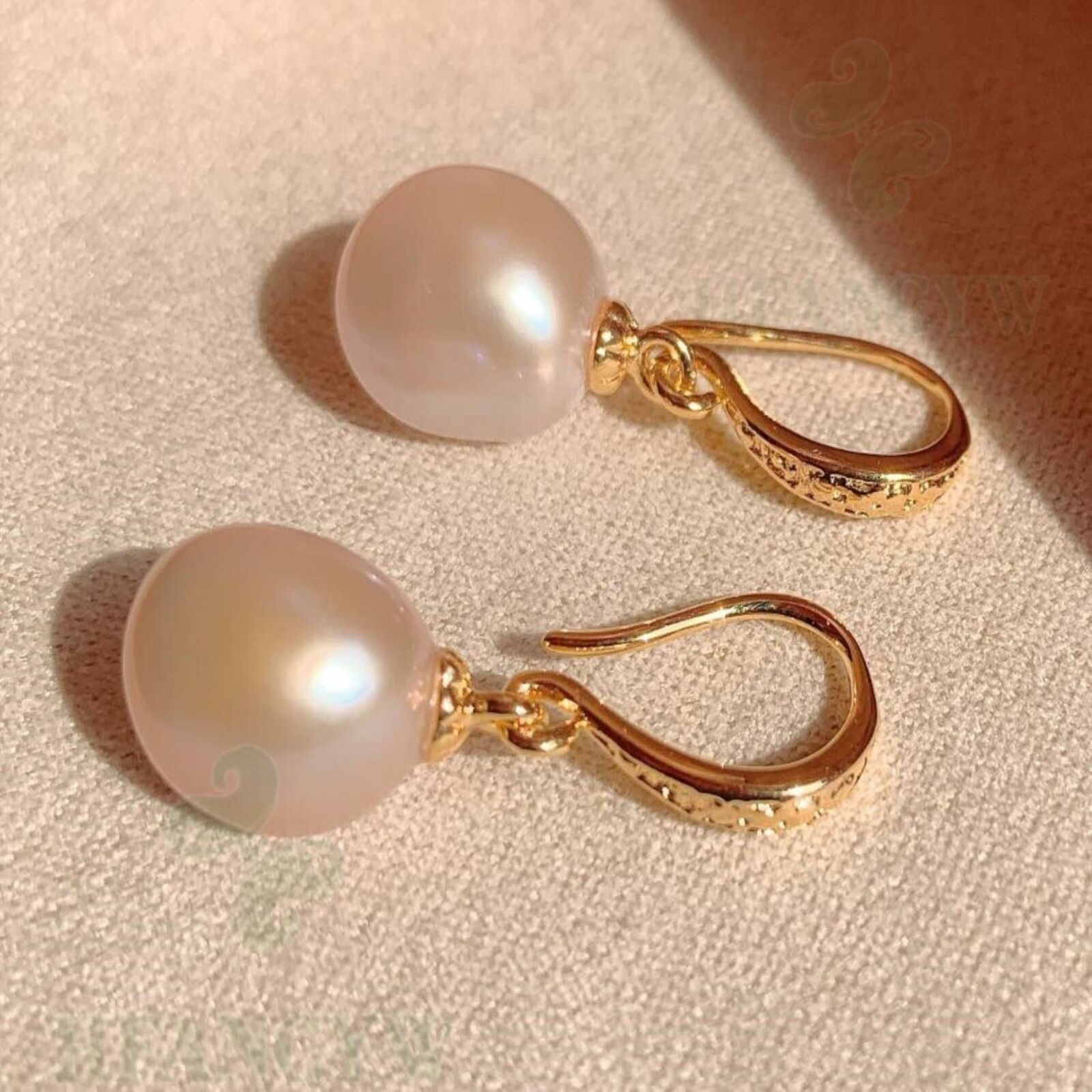 White Baroque Pearl Earring 18k Ear Drop Dangle Hook Cultured Mesmerizing Unbranded 3 - фотография #2