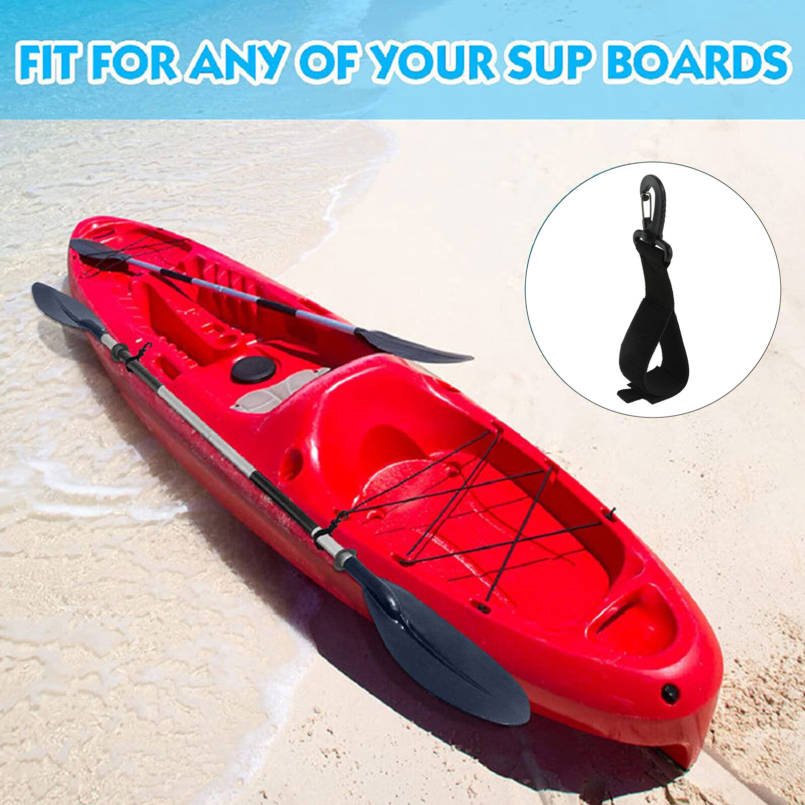 2x Kayak Paddle Clip Oar Webbing Strap Holder Snap F Paddleboard Inflatable Boat Unbranded Does Not Apply - фотография #3